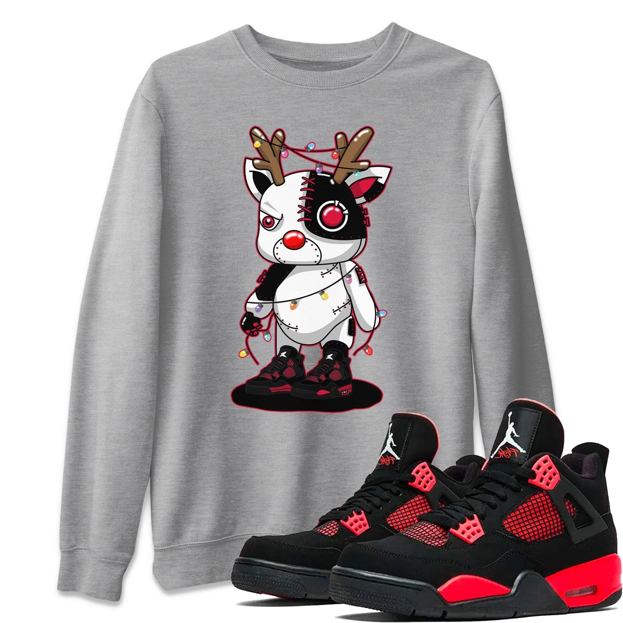 Jordan 4 Red Thunder Sneaker Match Tees Cyborg Reindeer Sneaker Tees Jordan 4 Red Thunder Sneaker Release Tees Unisex Shirts