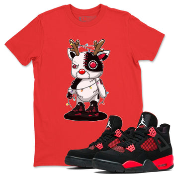 Jordan 4 Red Thunder Sneaker Match Tees Cyborg Reindeer Sneaker Tees Jordan 4 Red Thunder Sneaker Release Tees Unisex Shirts