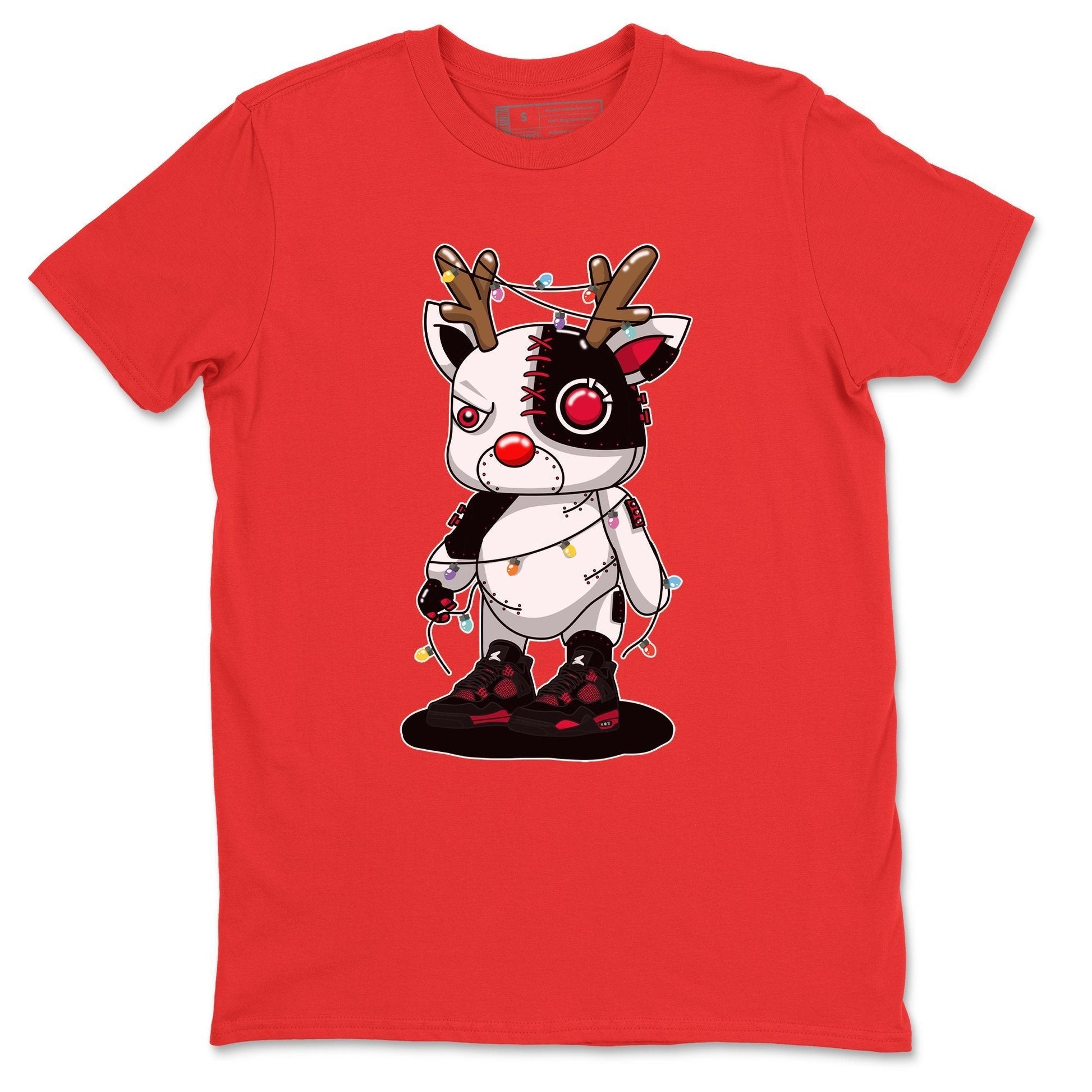 Jordan 4 Red Thunder Sneaker Match Tees Cyborg Reindeer Sneaker Tees Jordan 4 Red Thunder Sneaker Release Tees Unisex Shirts