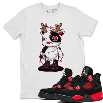 Jordan 4 Red Thunder Sneaker Match Tees Cyborg Reindeer Sneaker Tees Jordan 4 Red Thunder Sneaker Release Tees Unisex Shirts