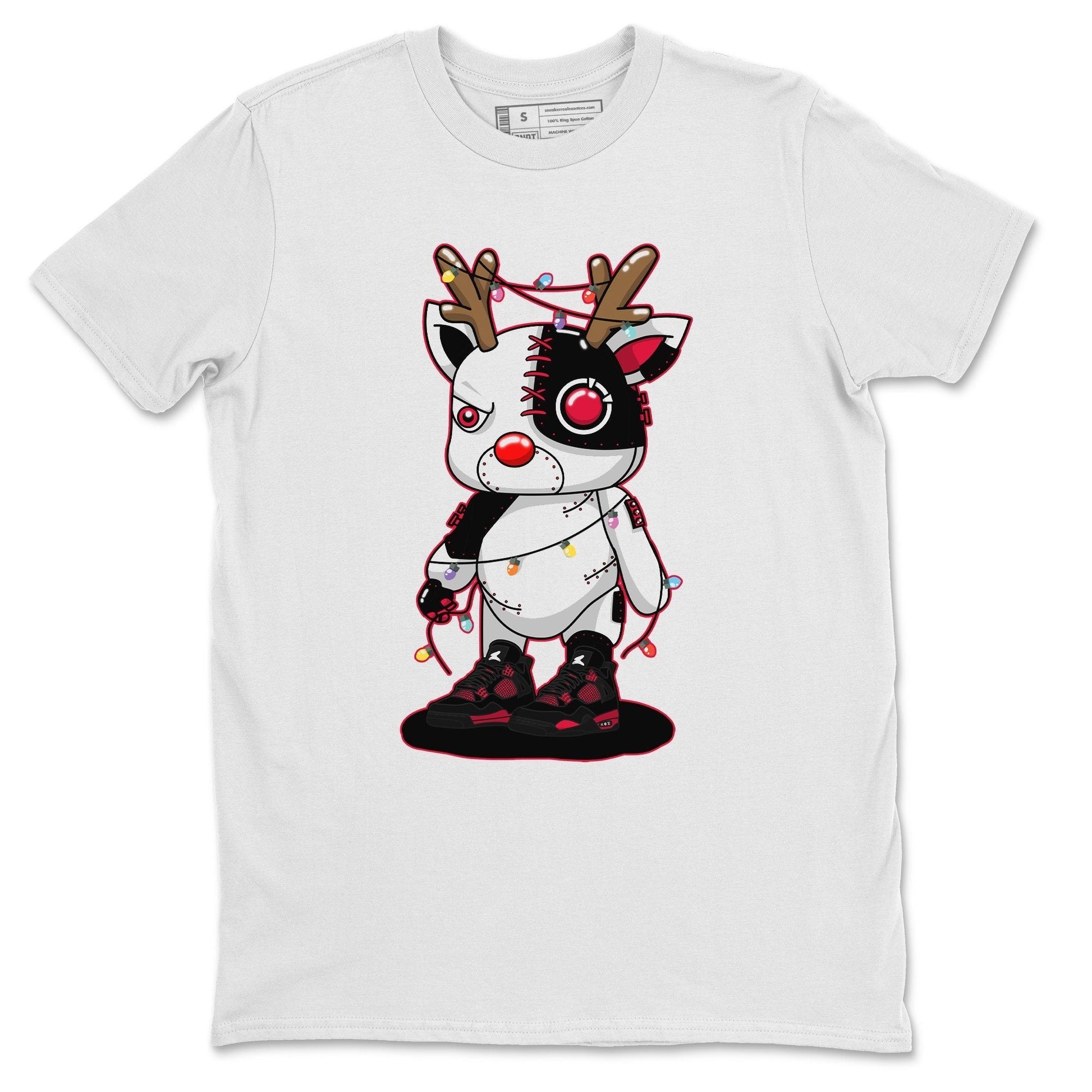 Jordan 4 Red Thunder Sneaker Match Tees Cyborg Reindeer Sneaker Tees Jordan 4 Red Thunder Sneaker Release Tees Unisex Shirts