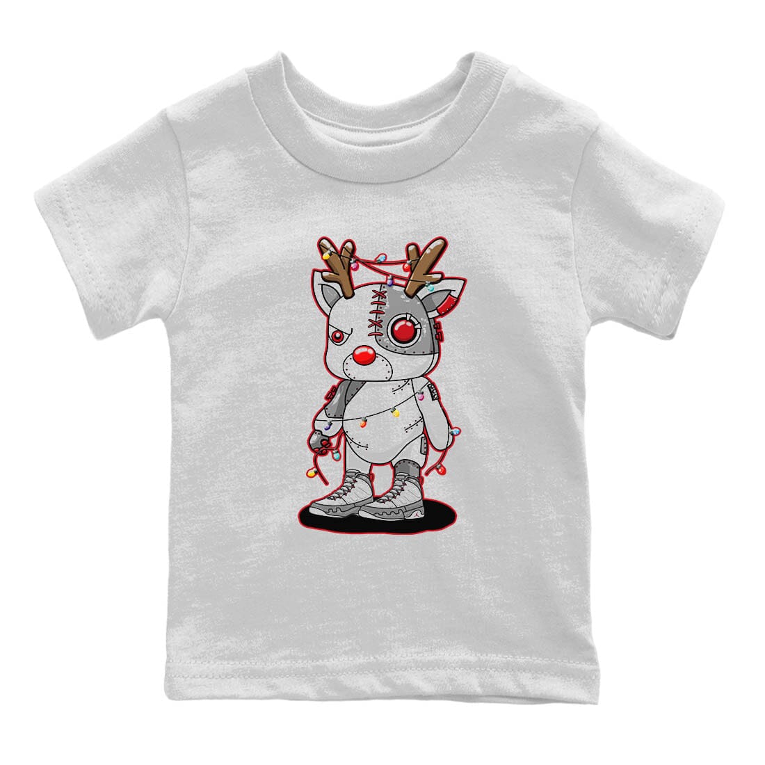 Jordan 9 Fire Red Sneaker Match Tees Cyborg Reindeer Sneaker Tees Jordan 9 Fire Red Sneaker Release Tees Kids Shirts