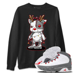 Jordan 9 Fire Red Sneaker Match Tees Cyborg Reindeer Sneaker Tees Jordan 9 Fire Red Sneaker Release Tees Unisex Shirts