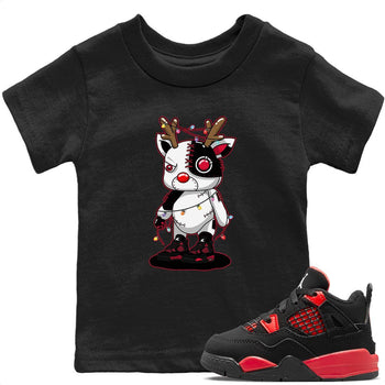 Jordan 4 Red Thunder Sneaker Match Tees Cyborg Reindeer Sneaker Tees Jordan 4 Red Thunder Sneaker Release Tees Kids Shirts