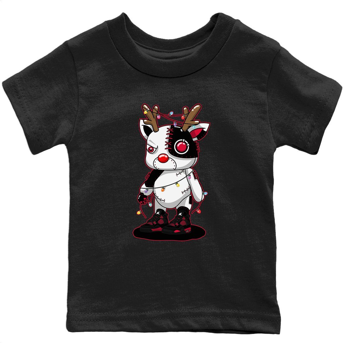 Jordan 4 Red Thunder Sneaker Match Tees Cyborg Reindeer Sneaker Tees Jordan 4 Red Thunder Sneaker Release Tees Kids Shirts