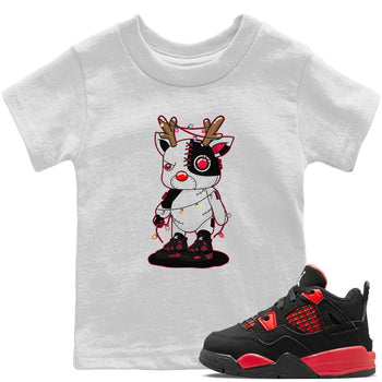Jordan 4 Red Thunder Sneaker Match Tees Cyborg Reindeer Sneaker Tees Jordan 4 Red Thunder Sneaker Release Tees Kids Shirts