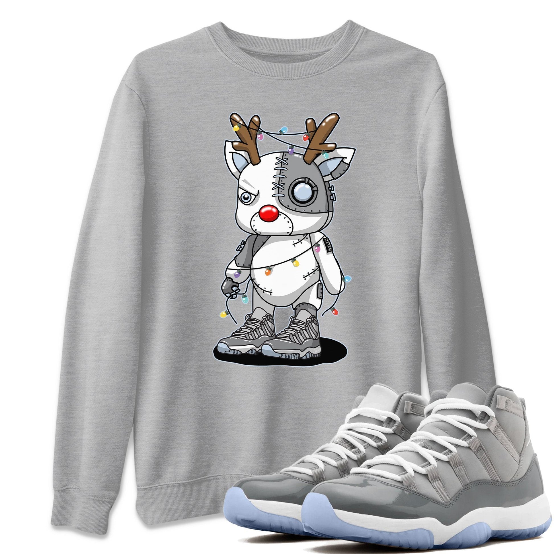 Jordan 11 Cool Grey Sneaker Match Tees Cyborg Reindeer Sneaker Tees Jordan 11 Cool Grey Sneaker Release Tees Unisex Shirts