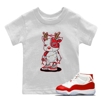 Jordan 11 Cherry Sneaker Match Tees Cyborg Reindeer Sneaker Tees Jordan 11 Cherry Sneaker Release Tees Kids Shirts