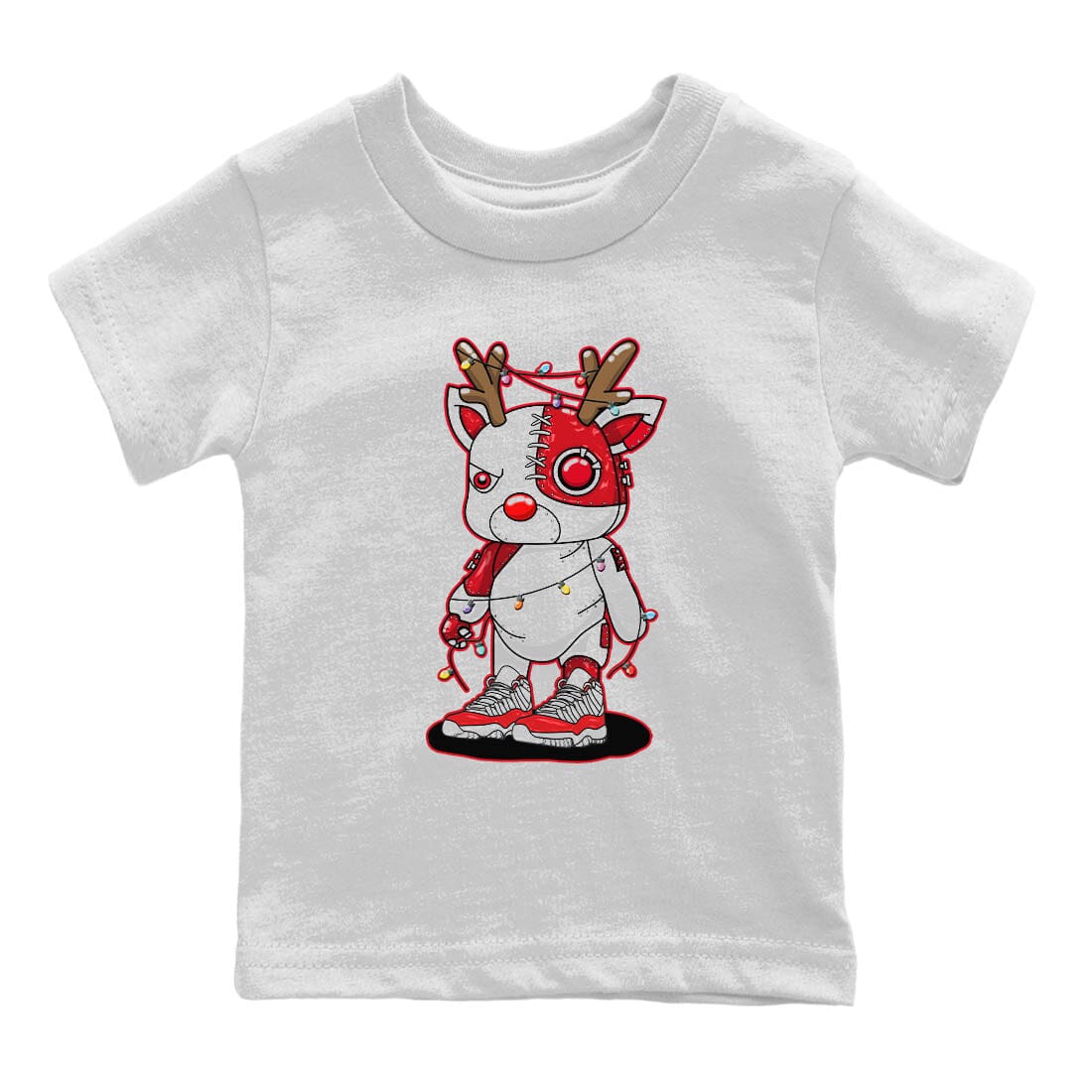 Jordan 11 Cherry Sneaker Match Tees Cyborg Reindeer Sneaker Tees Jordan 11 Cherry Sneaker Release Tees Kids Shirts