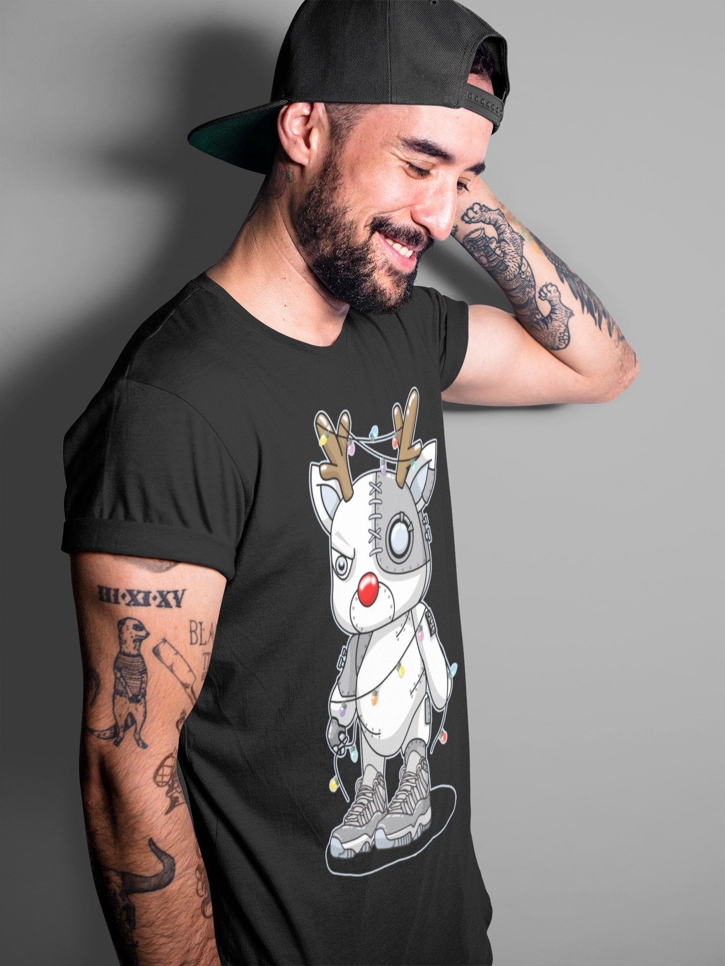 Jordan 11 Cool Grey Sneaker Match Tees Cyborg Reindeer Sneaker Tees Jordan 11 Cool Grey Sneaker Release Tees Unisex Shirts