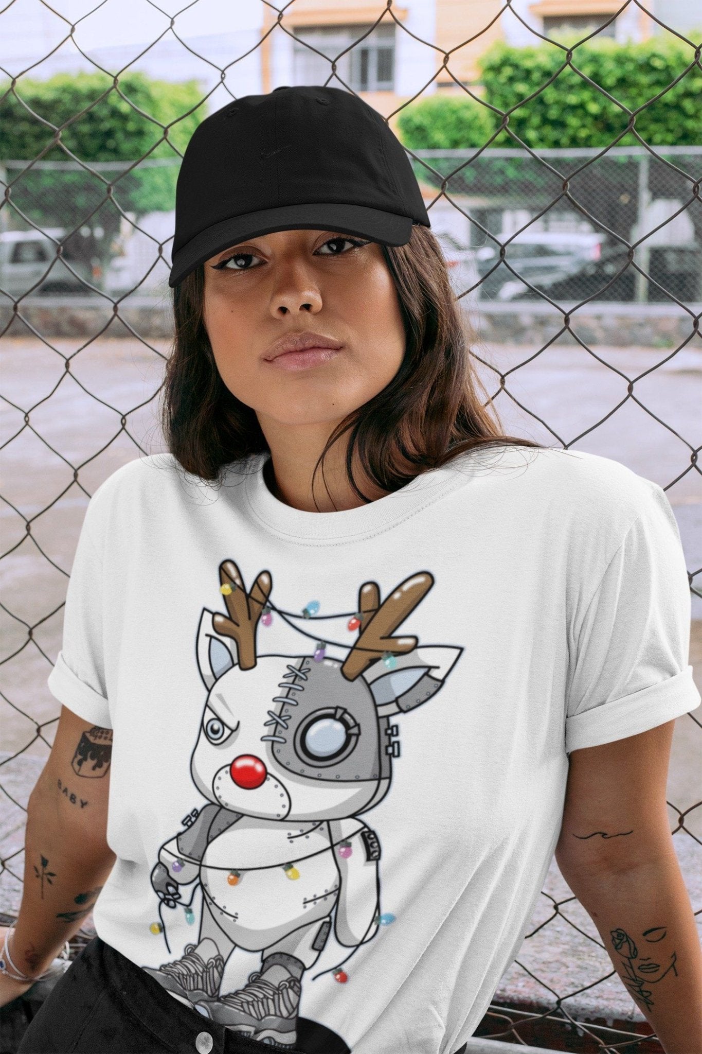 Jordan 11 Cool Grey Sneaker Match Tees Cyborg Reindeer Sneaker Tees Jordan 11 Cool Grey Sneaker Release Tees Unisex Shirts