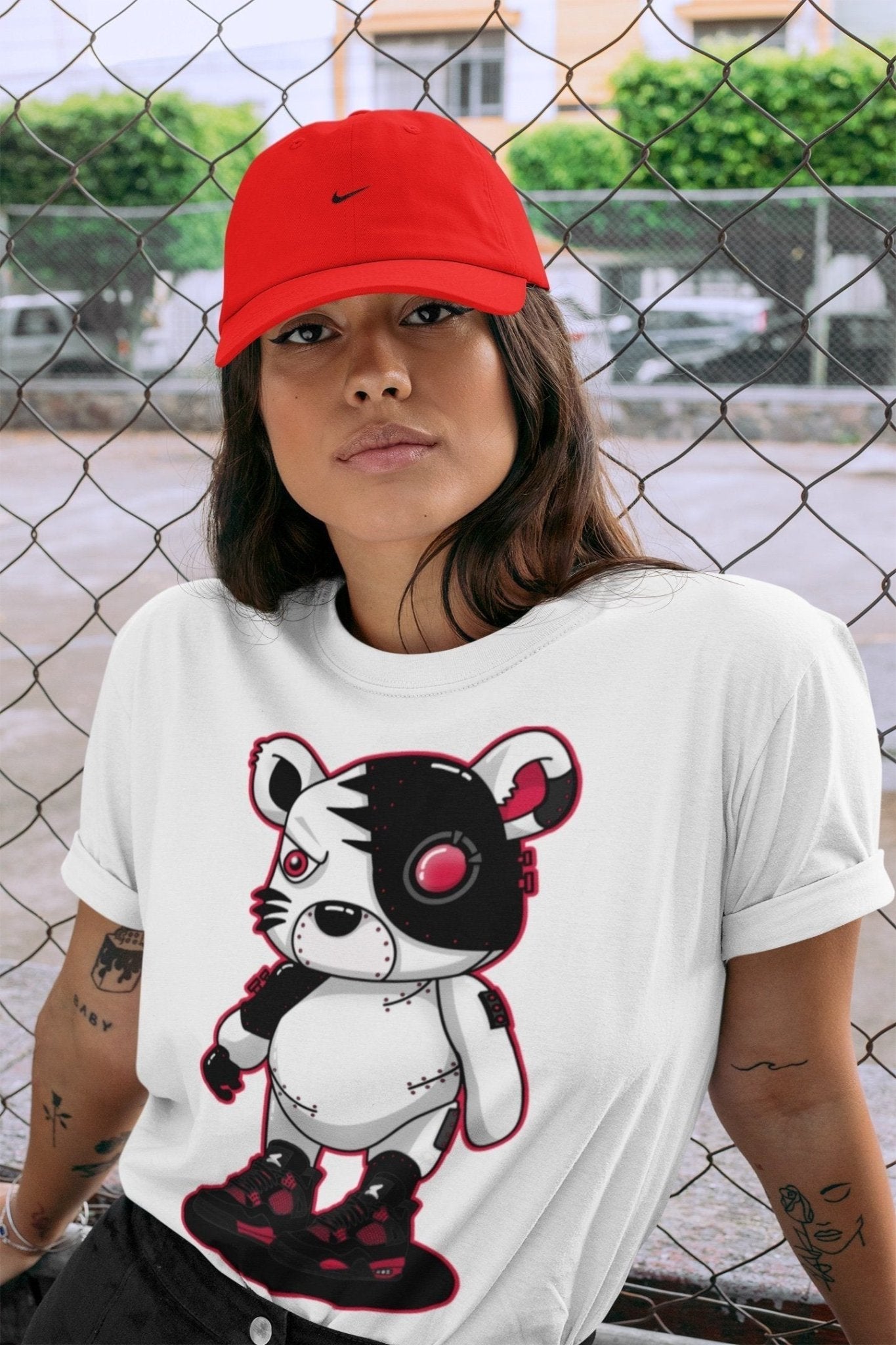 Jordan 4 Red Thunder Sneaker Match Tees Cyborg Tiger Sneaker Tees Jordan 4 Red Thunder Sneaker Release Tees Unisex Shirts