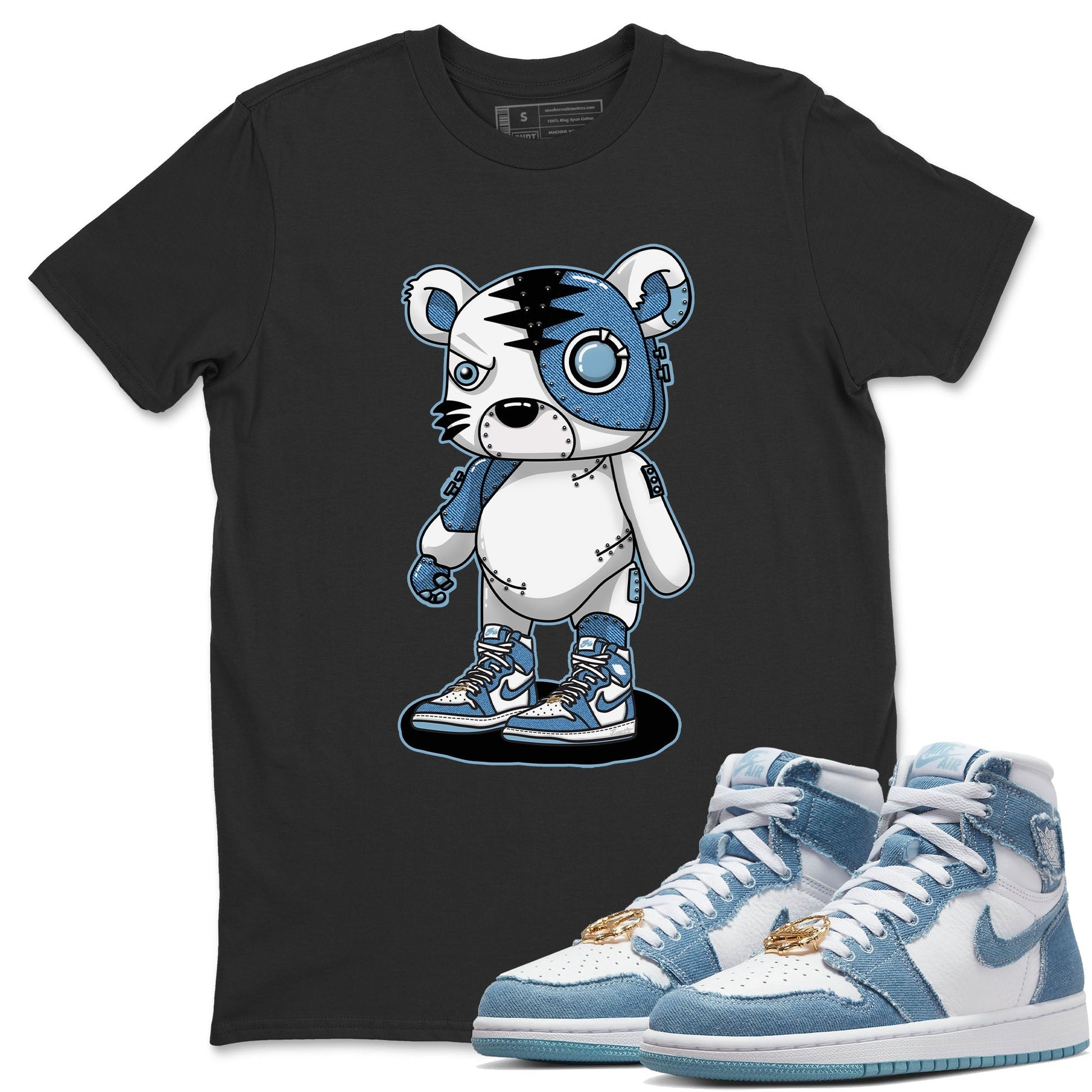 Jordan 1 Denim Sneaker Match Tees Cyborg Tiger Sneaker Tees Jordan 1 Denim Sneaker Release Tees Unisex Shirts