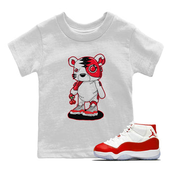 Jordan 11 Cherry Sneaker Match Tees Cyborg Tiger Sneaker Tees Jordan 11 Cherry Sneaker Release Tees Kids Shirts