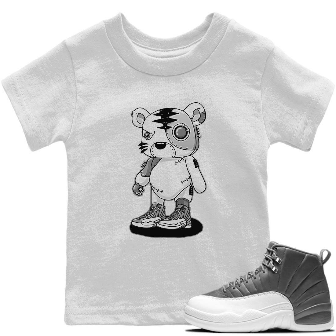 Jordan 12 Stealth Sneaker Match Tees Cyborg Tiger Sneaker Tees Jordan 12 Stealth Sneaker Release Tees Kids Shirts