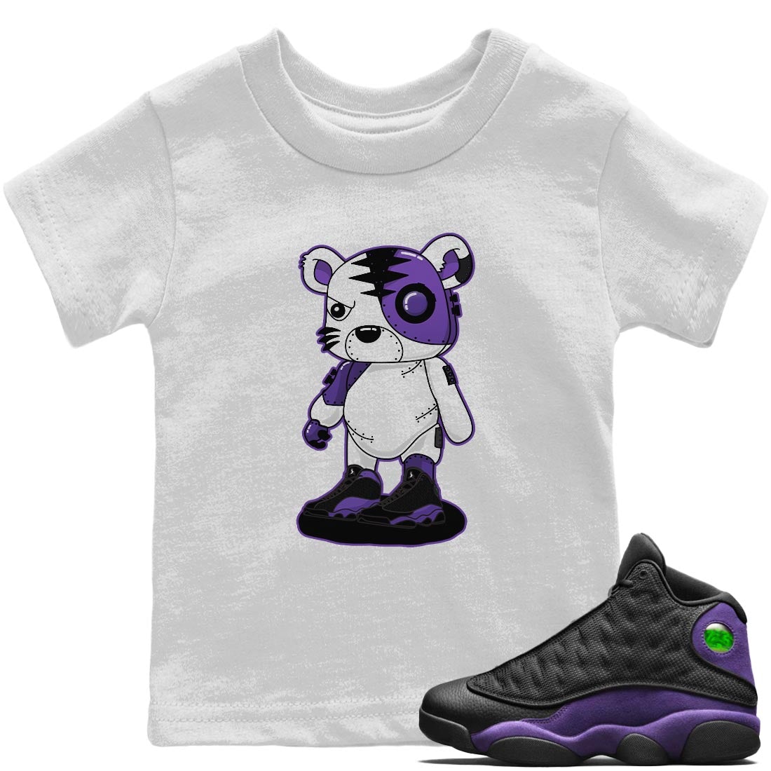 Jordan 13 Court Purple Sneaker Match Tees Cyborg Tiger Sneaker Tees Jordan 13 Court Purple Sneaker Release Tees Kids Shirts