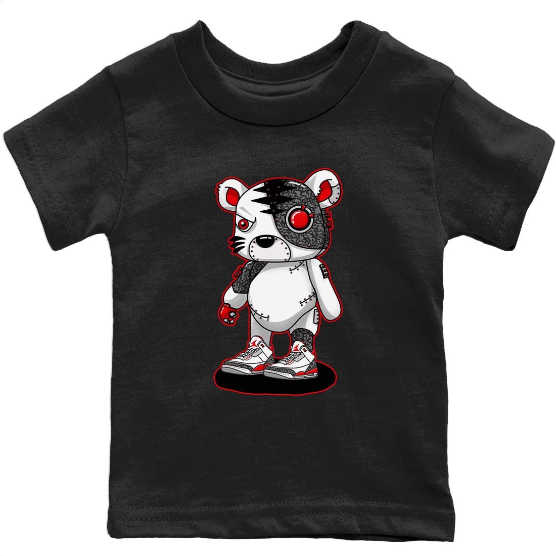 Jordan 3 Fire Red Sneaker Match Tees Cyborg Tiger Sneaker Tees Jordan 3 Fire Red Sneaker Release Tees Kids Shirts