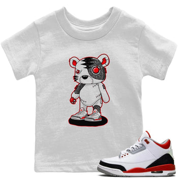 Jordan 3 Fire Red Sneaker Match Tees Cyborg Tiger Sneaker Tees Jordan 3 Fire Red Sneaker Release Tees Kids Shirts
