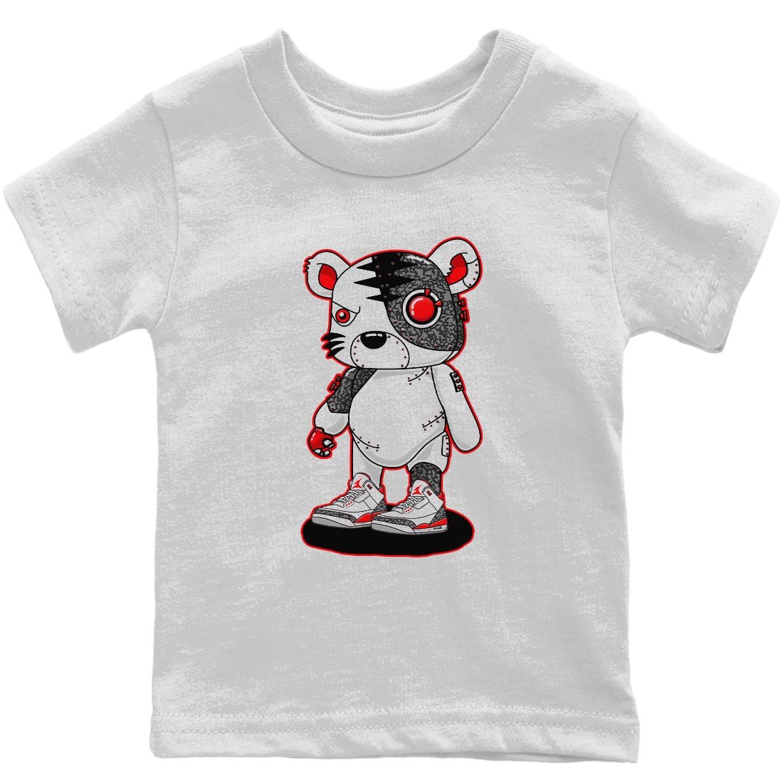 Jordan 3 Fire Red Sneaker Match Tees Cyborg Tiger Sneaker Tees Jordan 3 Fire Red Sneaker Release Tees Kids Shirts