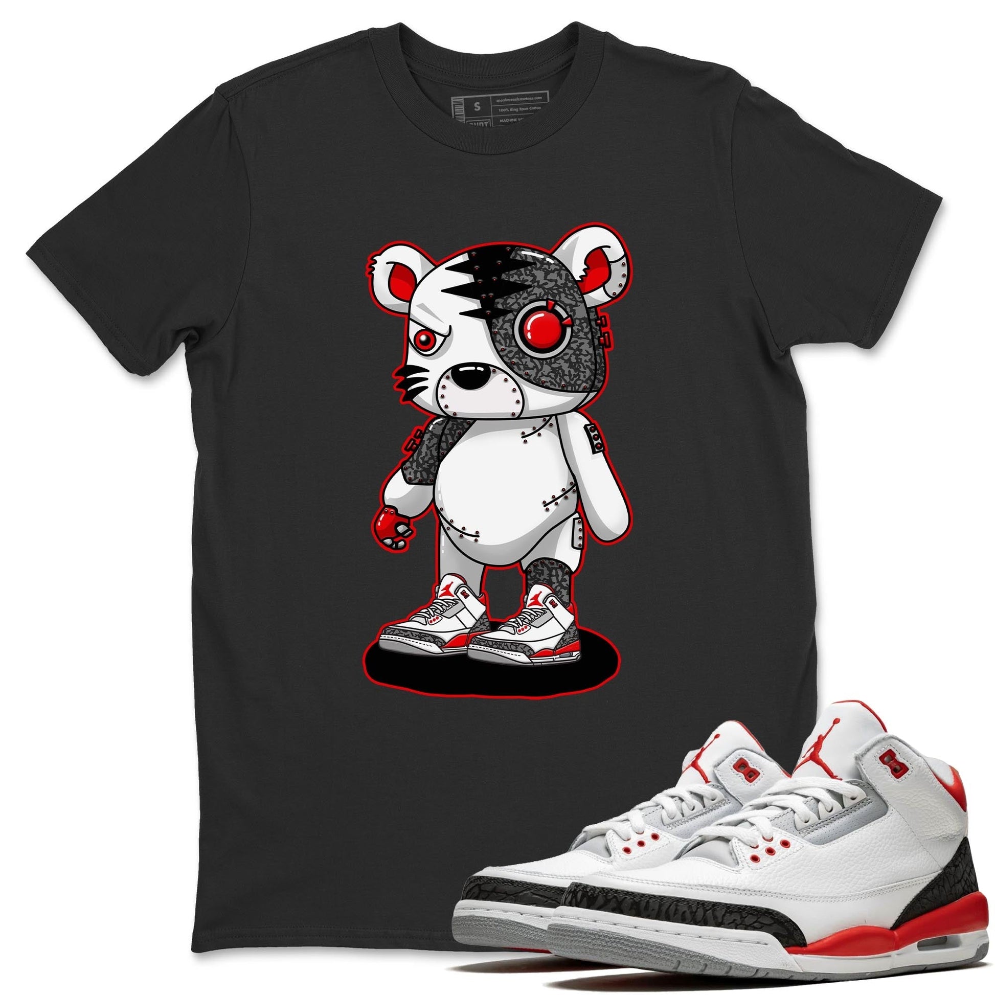Jordan 3 Fire Red Sneaker Match Tees Cyborg Tiger Sneaker Tees Jordan 3 Fire Red Sneaker Release Tees Unisex Shirts