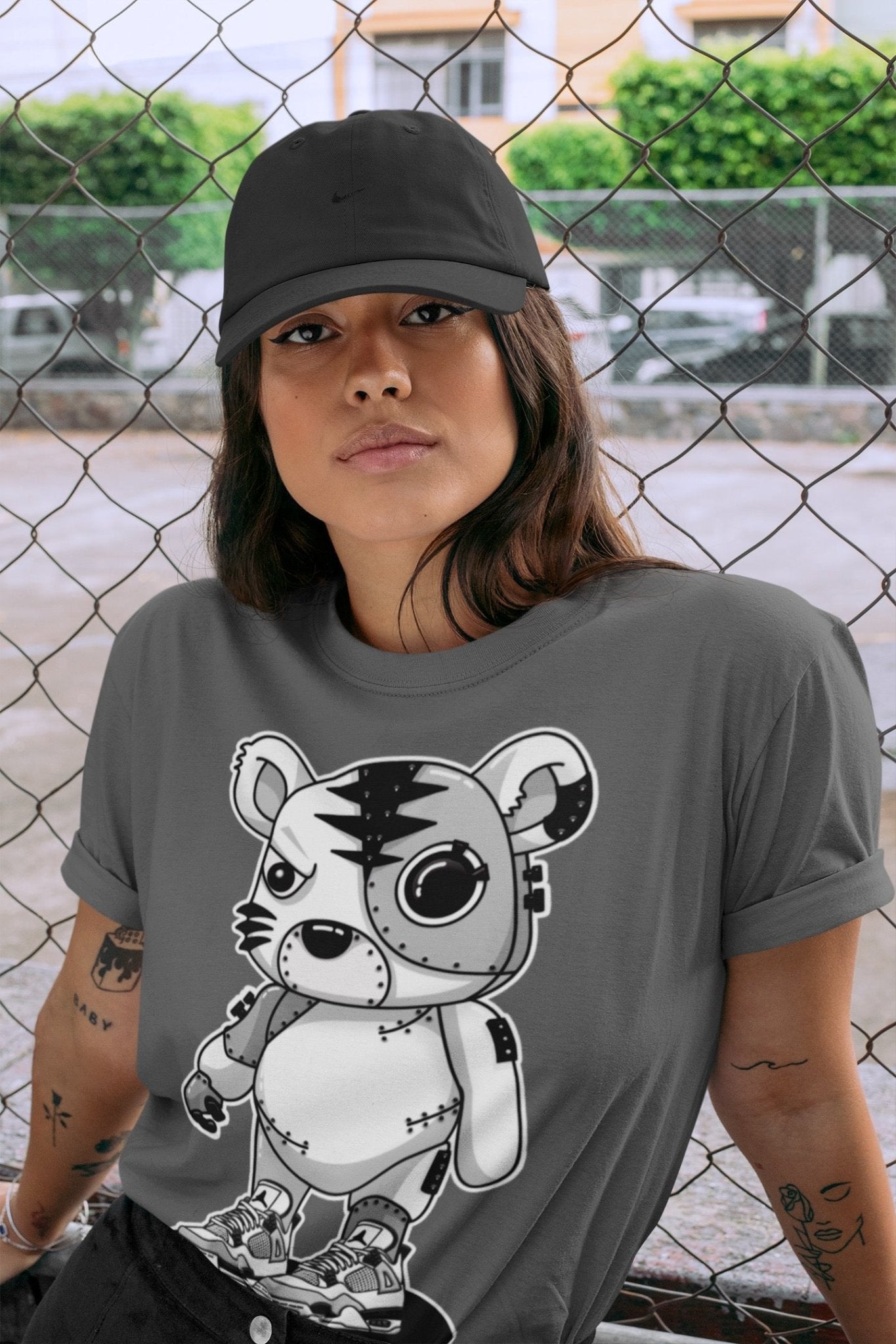 Jordan 4 Military Black Sneaker Match Tees Cyborg Tiger Sneaker Tees Jordan 4 Military Black Sneaker Release Tees Unisex Shirts