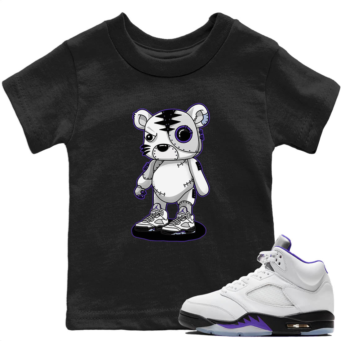 Jordan 5 Concord Sneaker Match Tees Cyborg Tiger Sneaker Tees Jordan 5 Concord Sneaker Release Tees Kids Shirts