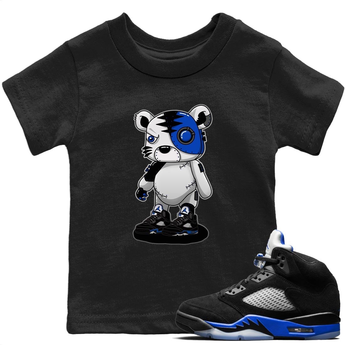 Jordan 5 Racer Blue Sneaker Match Tees Cyborg Tiger Sneaker Tees Jordan 5 Racer Blue Sneaker Release Tees Kids Shirts