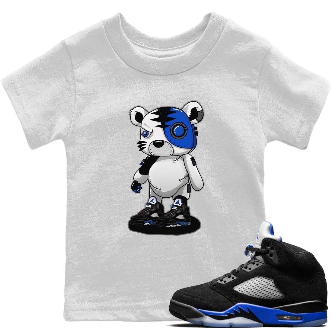 Jordan 5 Racer Blue Sneaker Match Tees Cyborg Tiger Sneaker Tees Jordan 5 Racer Blue Sneaker Release Tees Kids Shirts
