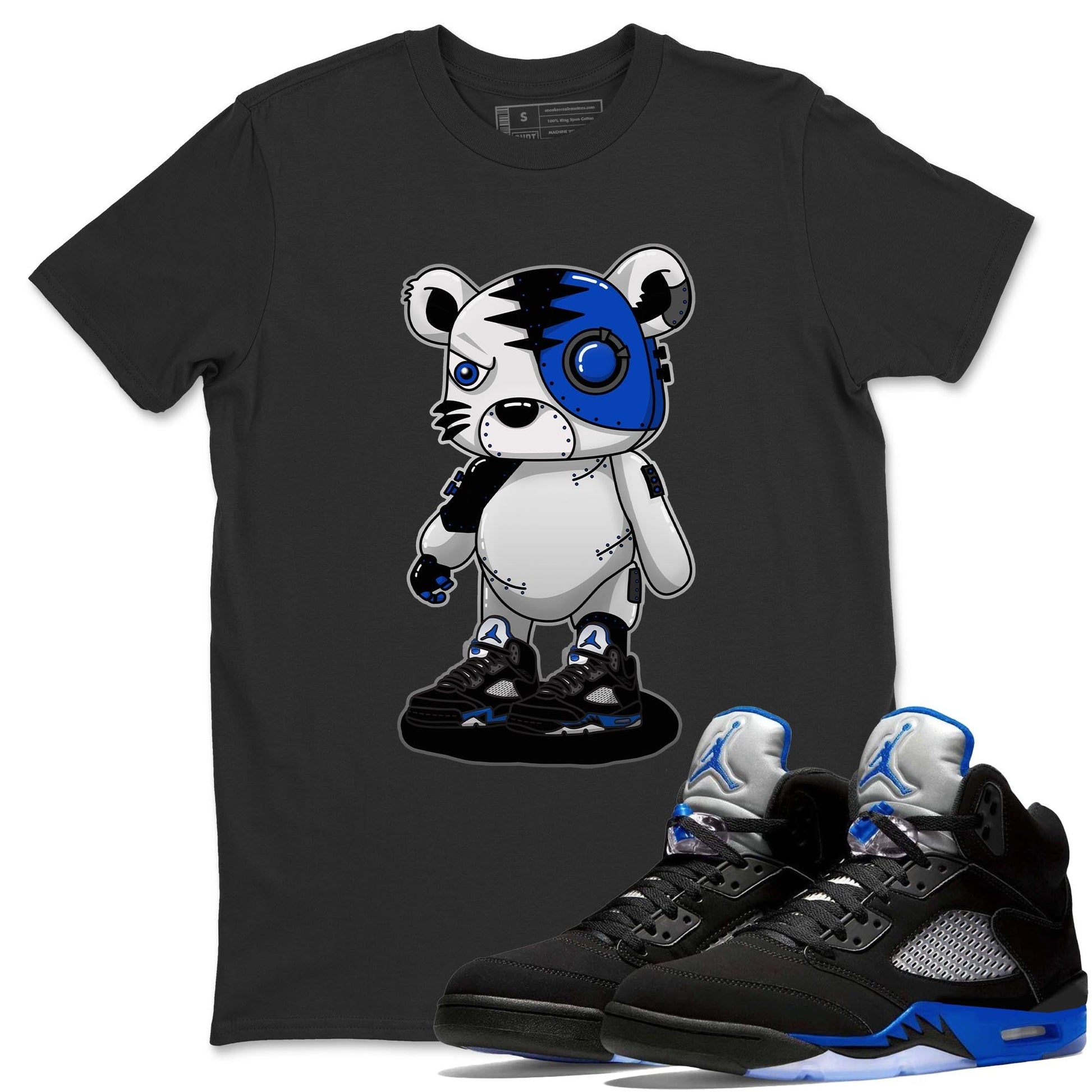Jordan 5 Racer Blue Sneaker Match Tees Cyborg Tiger Sneaker Tees Jordan 5 Racer Blue Sneaker Release Tees Unisex Shirts