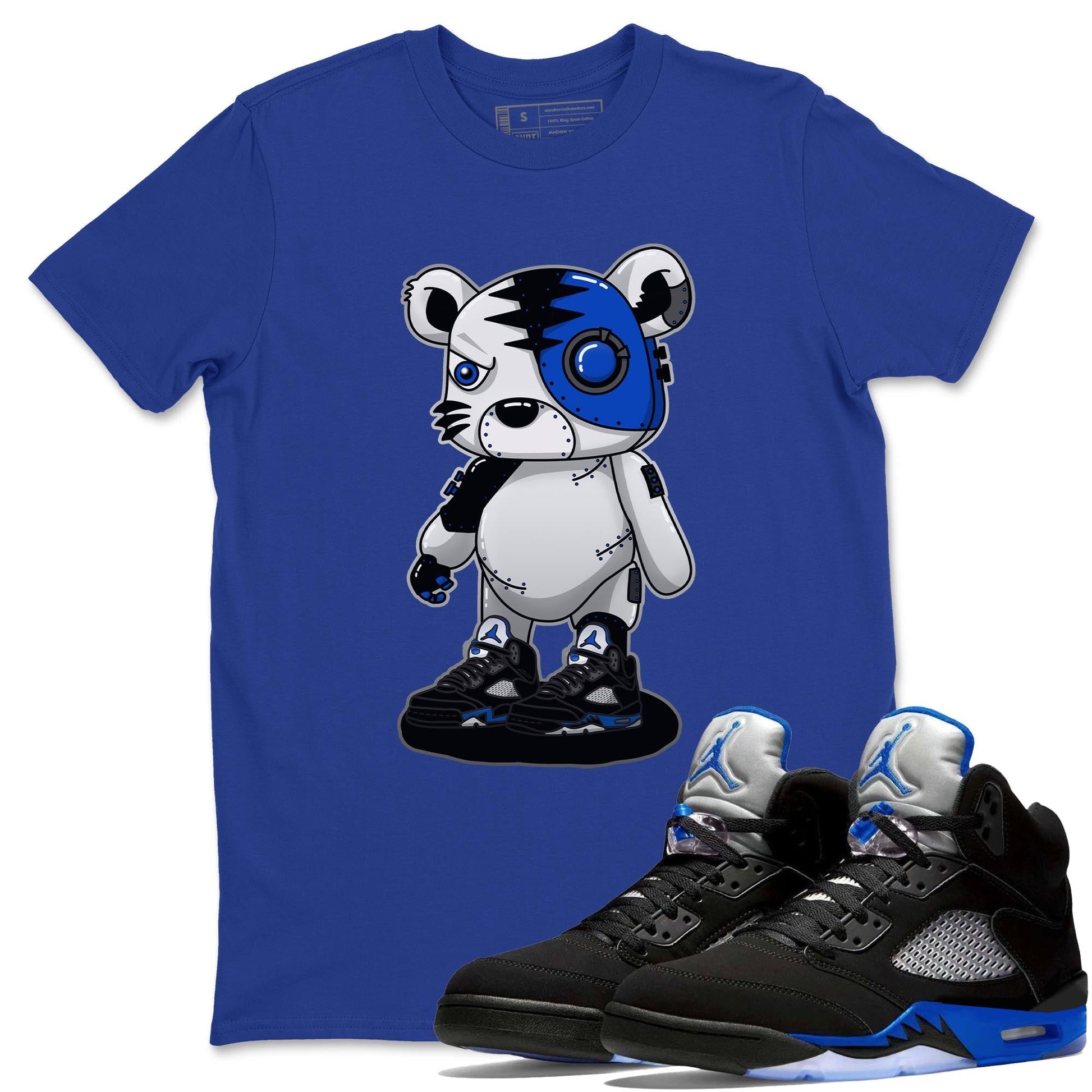 Jordan 5 Racer Blue Sneaker Match Tees Cyborg Tiger Sneaker Tees Jordan 5 Racer Blue Sneaker Release Tees Unisex Shirts