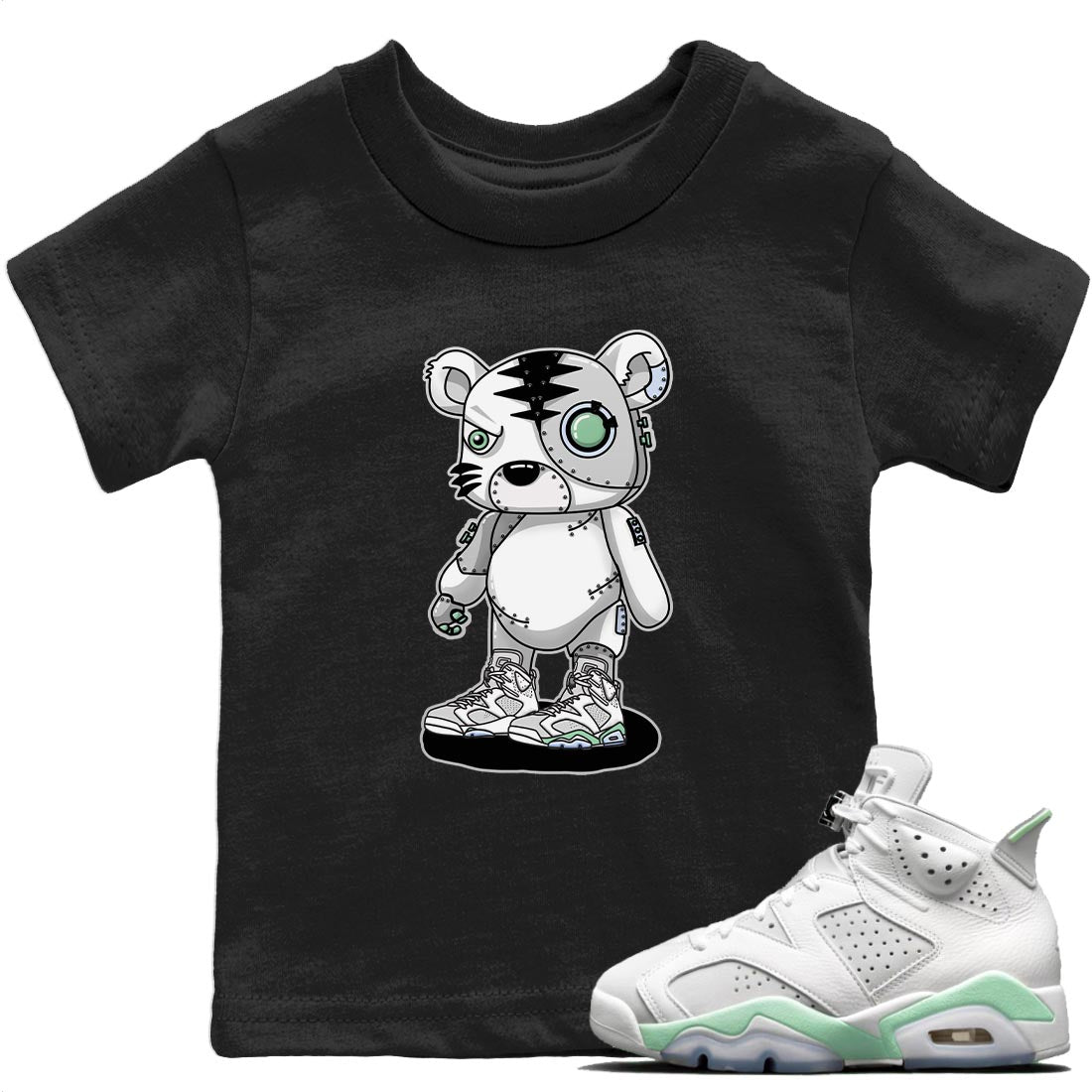 Jordan 6 Mint Foam Sneaker Match Tees Cyborg Tiger Sneaker Tees Jordan 6 Mint Foam Sneaker Release Tees Kids Shirts