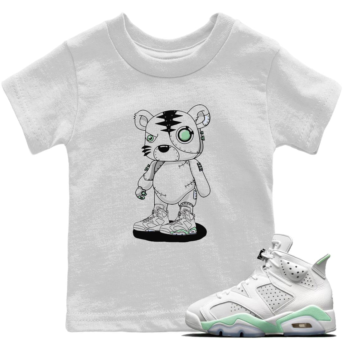 Jordan 6 Mint Foam Sneaker Match Tees Cyborg Tiger Sneaker Tees Jordan 6 Mint Foam Sneaker Release Tees Kids Shirts