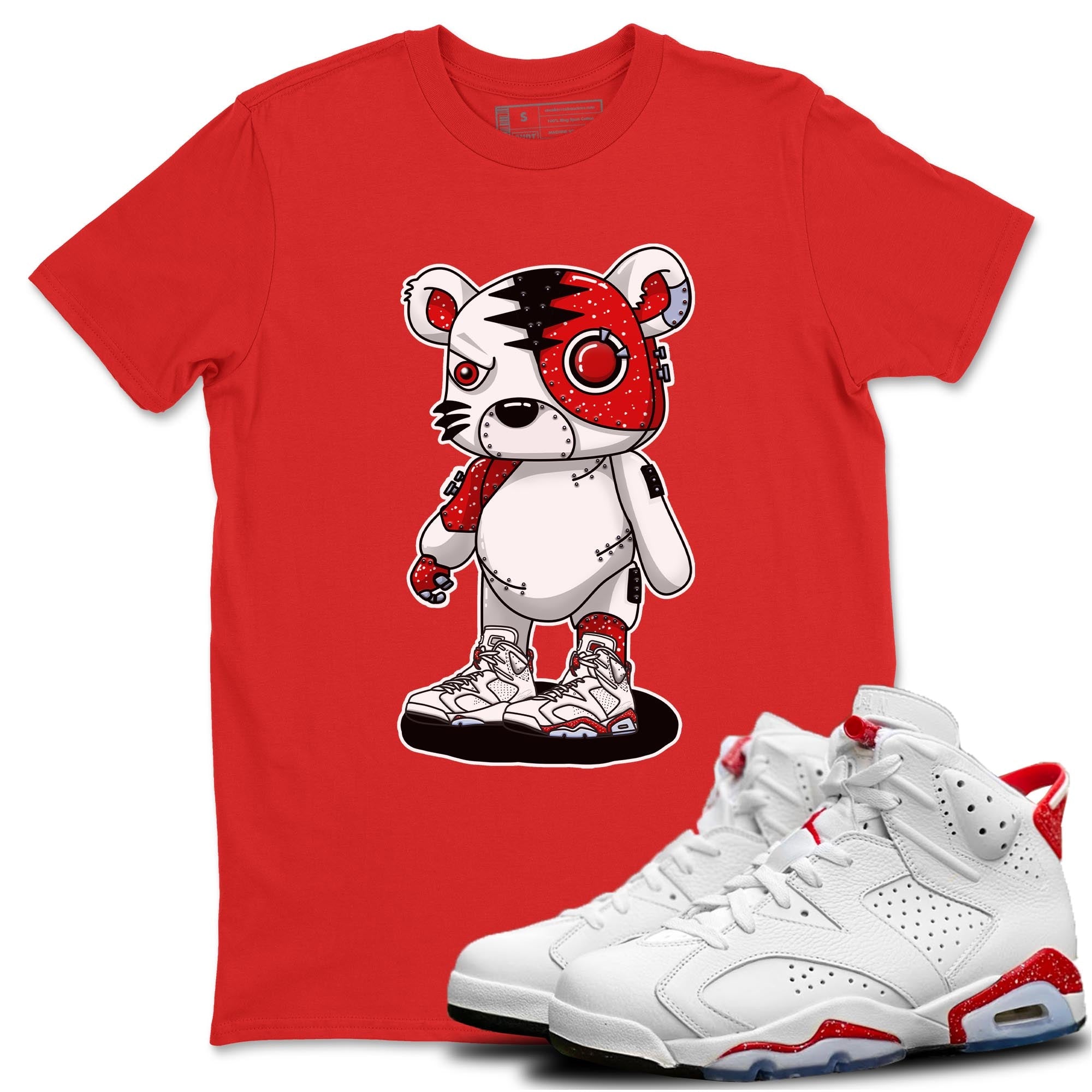 Jordan 6 Red Velvet Cookies Sneaker Match Tees Cyborg Tiger Sneaker Tees Jordan 6 Red Velvet Cookies Sneaker Release Tees Unisex Shirts