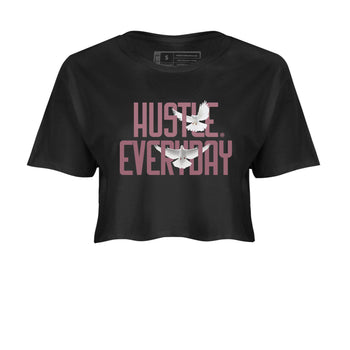 Air Jordan 1 High OG WMNS Mauve shirt to match jordans Daily Hustle sneaker tees Air Jordan 1 Mauve SNRT Sneaker Release Tees Black 2 Crop T-Shirt