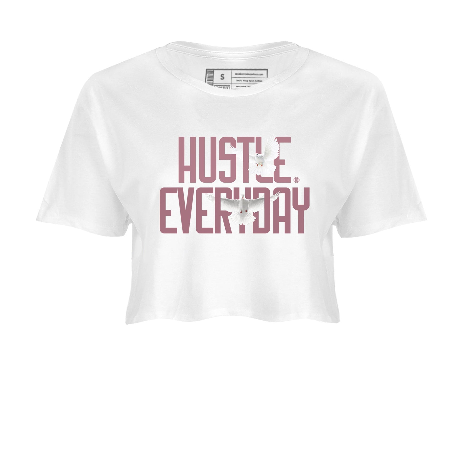 Air Jordan 1 High OG WMNS Mauve shirt to match jordans Daily Hustle sneaker tees Air Jordan 1 Mauve SNRT Sneaker Release Tees White 2 Crop T-Shirt