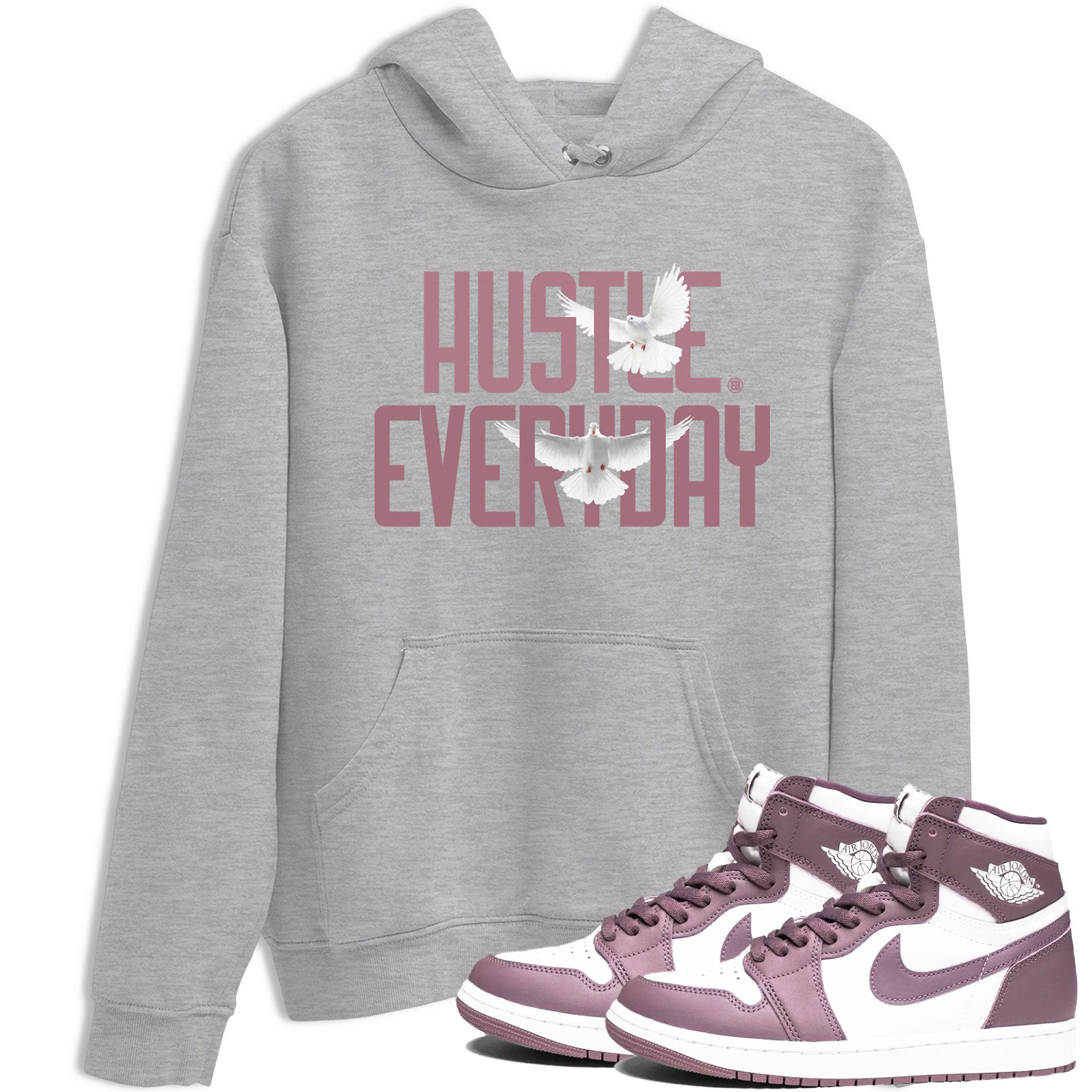 Air Jordan 1 High OG WMNS Mauve shirt to match jordans Daily Hustle sneaker tees Air Jordan 1 Mauve SNRT Sneaker Release Tees Unisex Heather Grey 1 T-Shirt