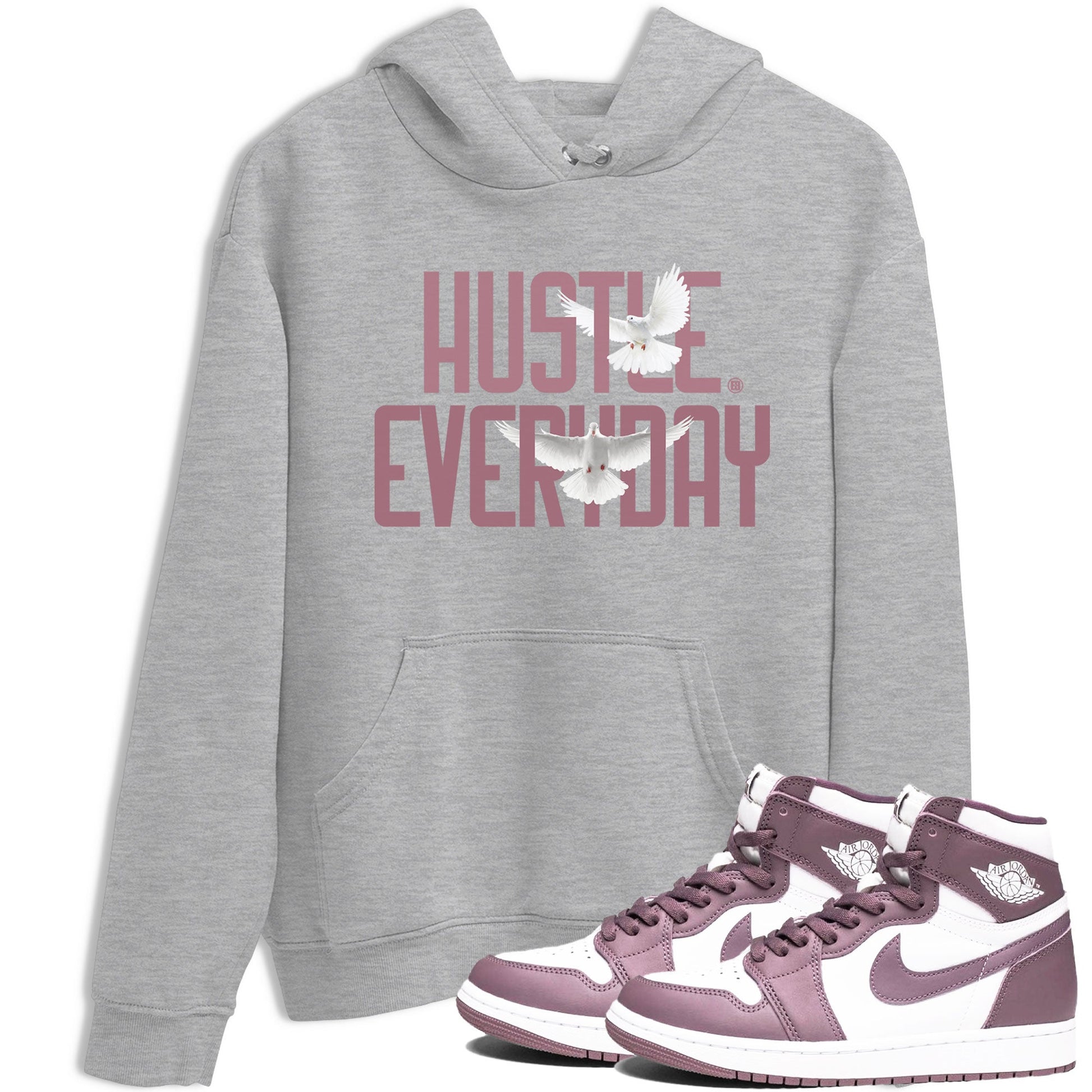 Air Jordan 1 High OG WMNS Mauve shirt to match jordans Daily Hustle sneaker tees Air Jordan 1 Mauve SNRT Sneaker Release Tees Unisex Heather Grey 1 T-Shirt
