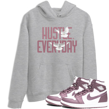 Air Jordan 1 High OG WMNS Mauve shirt to match jordans Daily Hustle sneaker tees Air Jordan 1 Mauve SNRT Sneaker Release Tees Unisex Heather Grey 1 T-Shirt