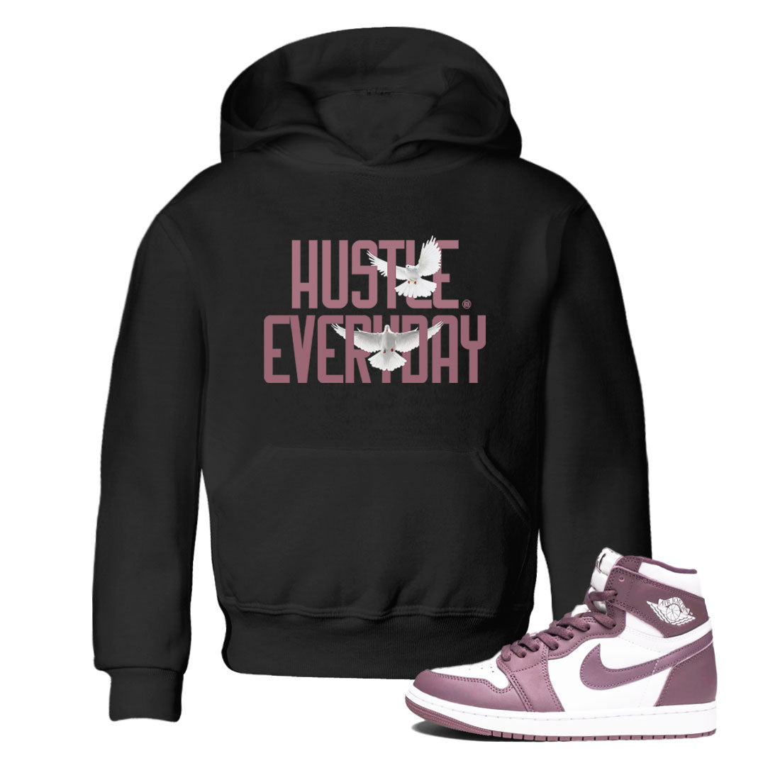 Air Jordan 1 High OG WMNS Mauve shirt to match jordans Daily Hustle sneaker tees Air Jordan 1 Mauve SNRT Sneaker Release Tees Baby Toddler Black 1 T-Shirt