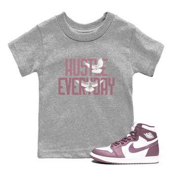 Air Jordan 1 High OG WMNS Mauve shirt to match jordans Daily Hustle sneaker tees Air Jordan 1 Mauve SNRT Sneaker Release Tees Baby Toddler Heather Grey 1 T-Shirt
