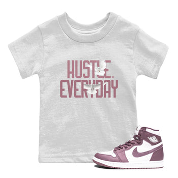 Air Jordan 1 High OG WMNS Mauve shirt to match jordans Daily Hustle sneaker tees Air Jordan 1 Mauve SNRT Sneaker Release Tees Baby Toddler White 1 T-Shirt