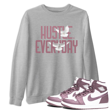 Air Jordan 1 High OG WMNS Mauve shirt to match jordans Daily Hustle sneaker tees Air Jordan 1 Mauve SNRT Sneaker Release Tees Unisex Heather Grey 1 T-Shirt