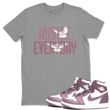 Air Jordan 1 High OG WMNS Mauve shirt to match jordans Daily Hustle sneaker tees Air Jordan 1 Mauve SNRT Sneaker Release Tees Unisex Heather Grey 1 T-Shirt