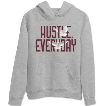 AJ1 Metallic Burgundy shirt to match jordans Daily Hustle sneaker tees streetwear brand Air Jordan 1 Metallic Burgundy SNRT Sneaker Release Tees unisex cotton Heather Grey 2 crew neck shirt