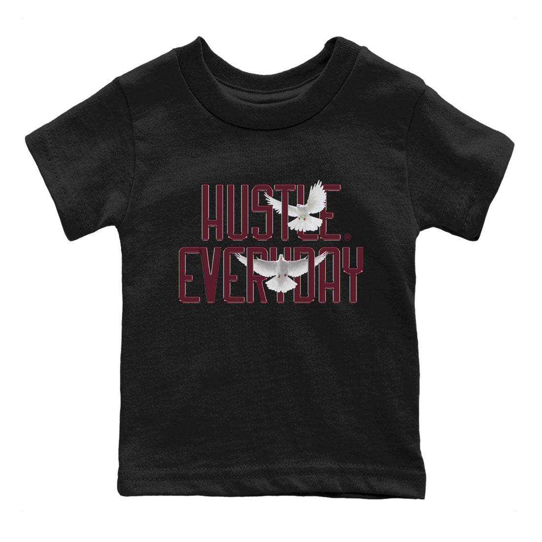 AJ1 Metallic Burgundy shirt to match jordans Daily Hustle sneaker tees streetwear brand Air Jordan 1 Metallic Burgundy SNRT sneaker release tees baby toddler Black 2 cotton Shirt