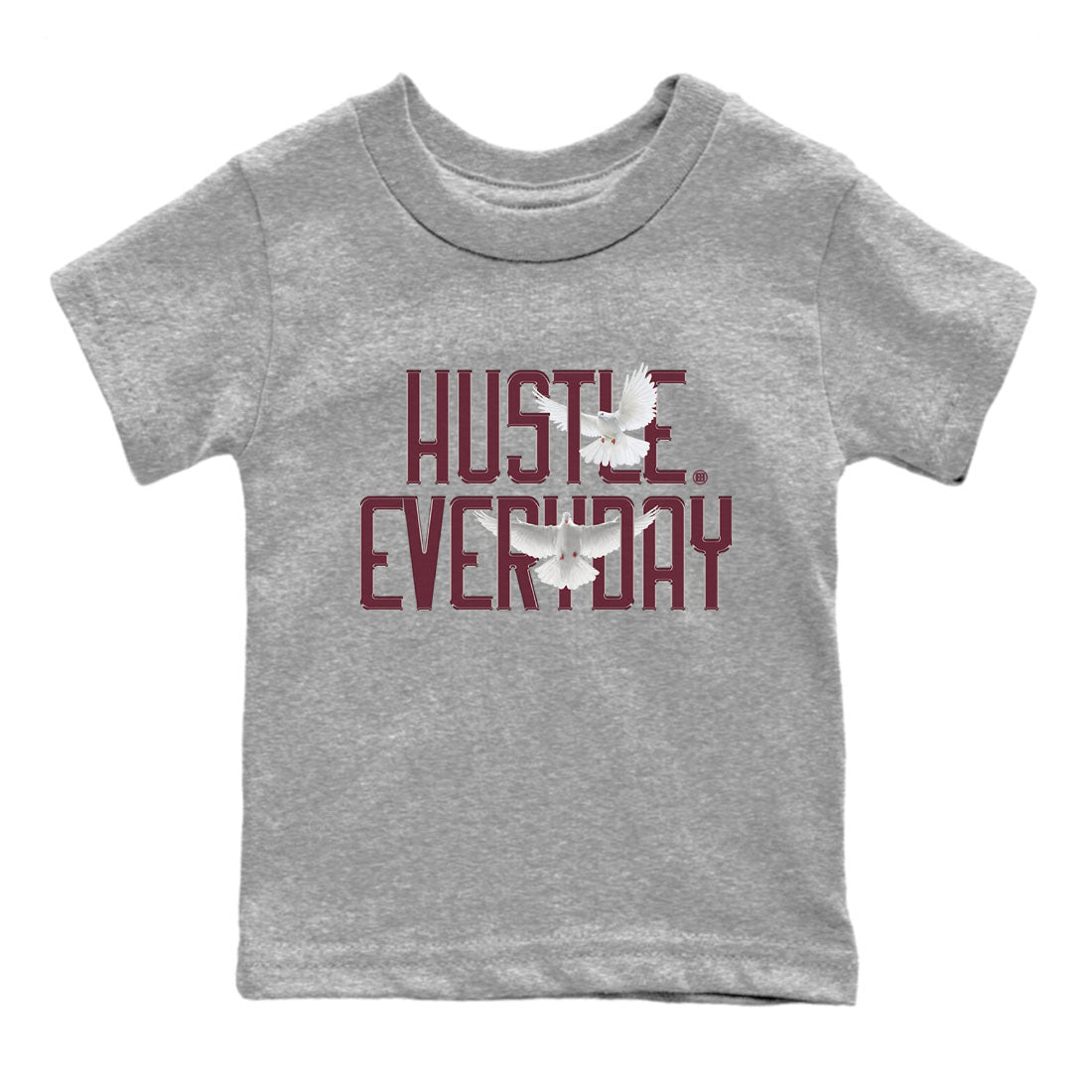 AJ1 Metallic Burgundy shirt to match jordans Daily Hustle sneaker tees streetwear brand Air Jordan 1 Metallic Burgundy SNRT sneaker release tees baby toddler Heather Grey 2 cotton Shirt