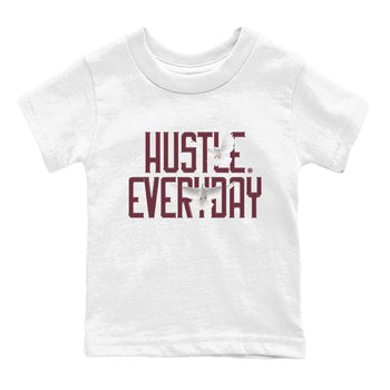 AJ1 Metallic Burgundy shirt to match jordans Daily Hustle sneaker tees streetwear brand Air Jordan 1 Metallic Burgundy SNRT sneaker release tees baby toddler White 2 cotton Shirt