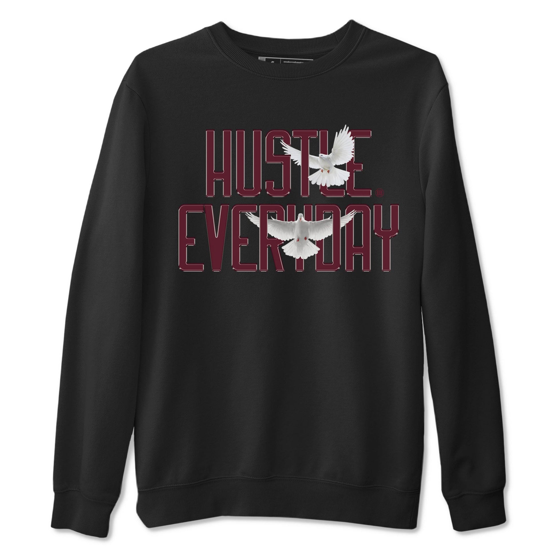 AJ1 Metallic Burgundy shirt to match jordans Daily Hustle sneaker tees streetwear brand Air Jordan 1 Metallic Burgundy SNRT Sneaker Release Tees unisex cotton Black 2 crew neck shirt