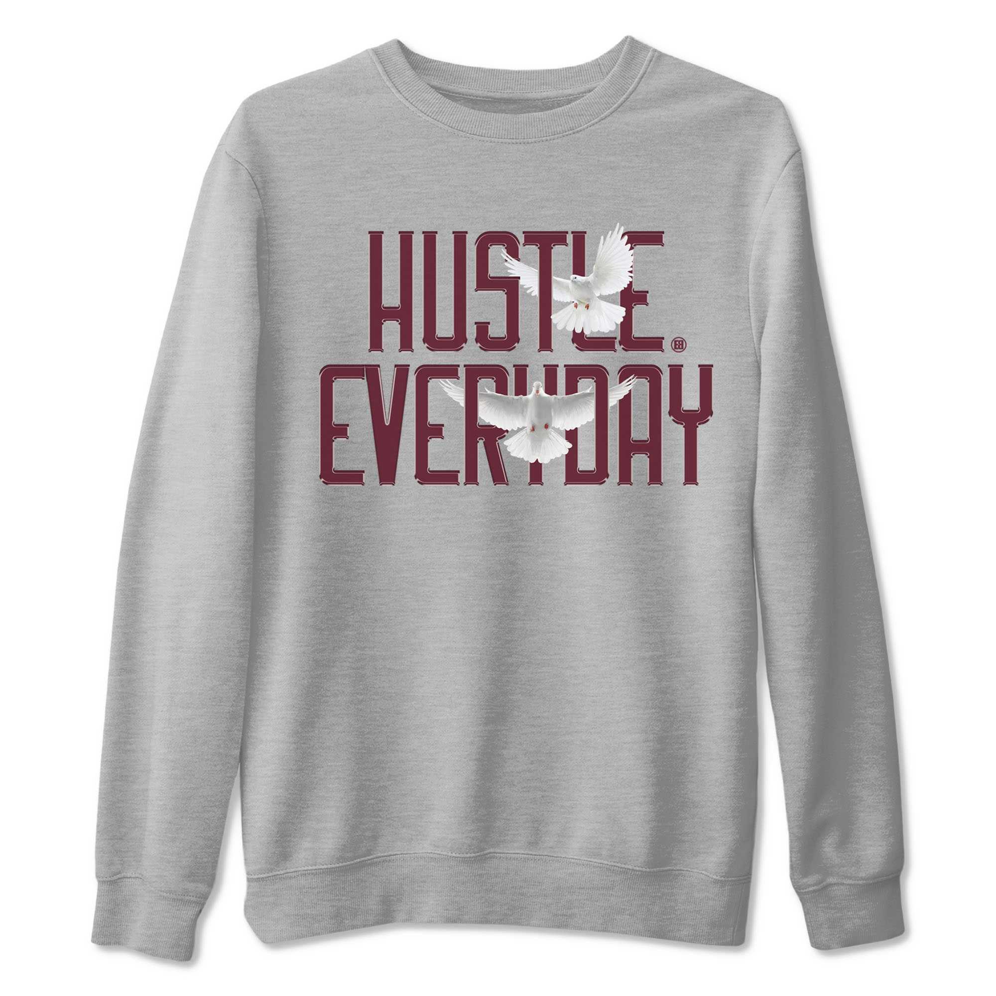 AJ1 Metallic Burgundy shirt to match jordans Daily Hustle sneaker tees streetwear brand Air Jordan 1 Metallic Burgundy SNRT Sneaker Release Tees unisex cotton Heather Grey 2 crew neck shirt