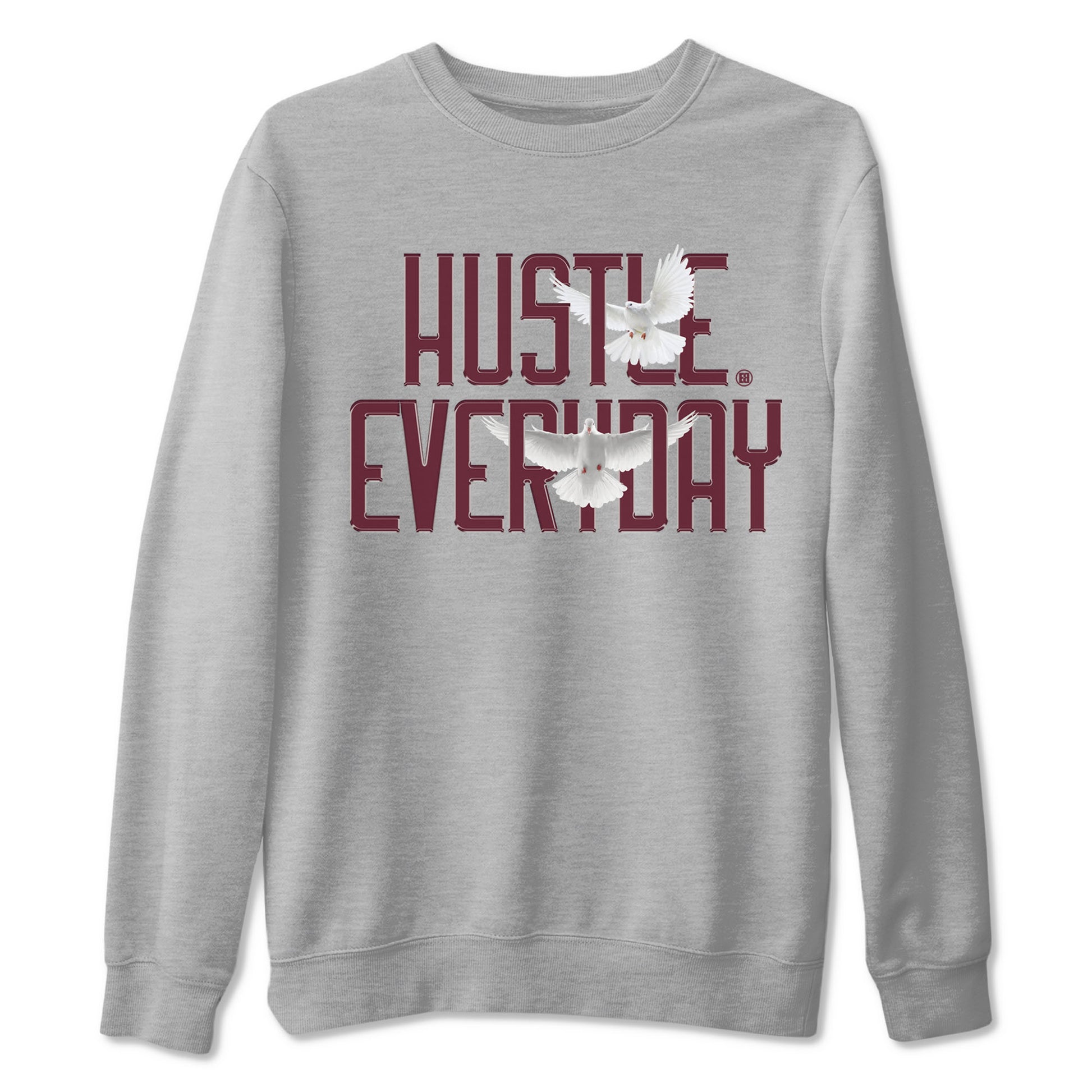 AJ1 Metallic Burgundy shirt to match jordans Daily Hustle sneaker tees streetwear brand Air Jordan 1 Metallic Burgundy SNRT Sneaker Release Tees unisex cotton Heather Grey 2 crew neck shirt